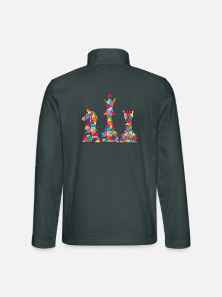 Schachspieler Schachfiguren Jungen Mädchen Schach - Unisex Softshelljacke - Dunkelgrau