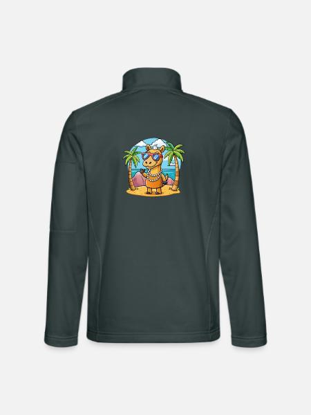 Camel Lustige Cartoon Sommer Strand Sonnenbrille - Unisex Softshelljacke - Dunkelgrau - Hinten