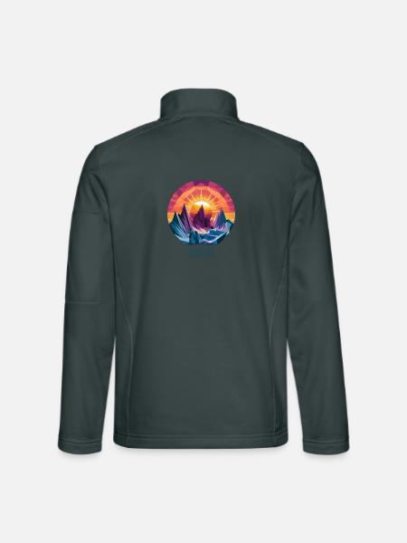 Sunrise Over Peaks - Unisex Softshell Jacket - mouse grey