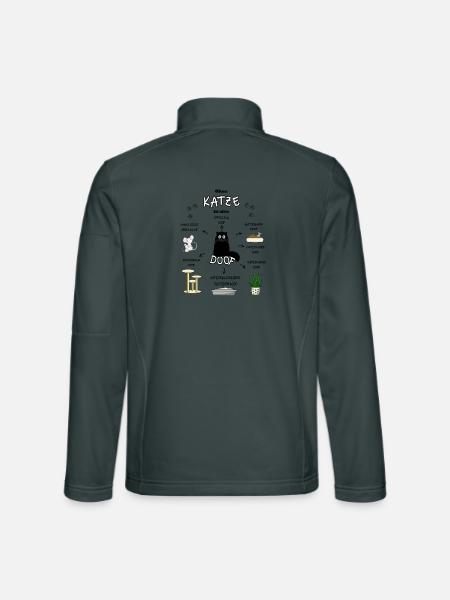 Katze Cat Kitten Kater Kätzchen Katzen schwarz - Unisex Softshelljacke - Dunkelgrau