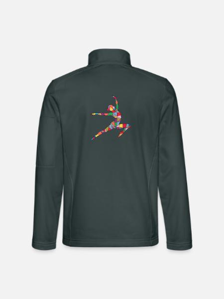 Turnerin Handstand Gymnastik Damen Mädchen Turnen - Unisex Softshelljacke - Dunkelgrau - Hinten