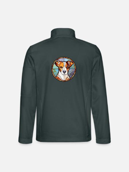 Jack Russell Terrier Hunderasse Buntglasfarbe - Unisex Softshelljacke - Dunkelgrau