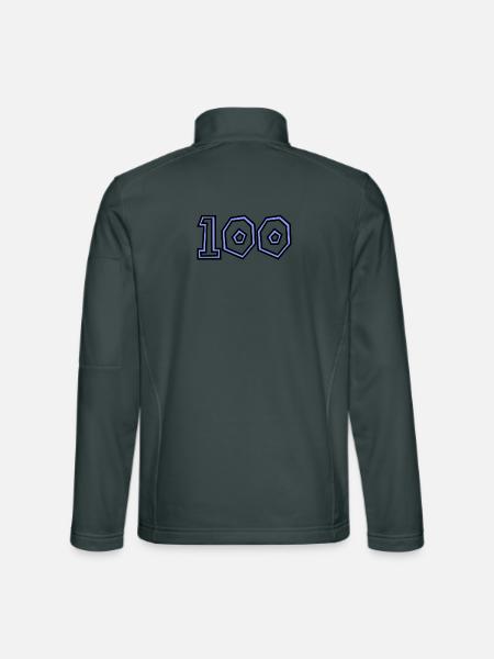 100. 100 JAHRE. 100-JÄHRIGES JUBILÄUM. 100. GEBURTSTAG - Unisex Softshelljacke - Dunkelgrau - Hinten