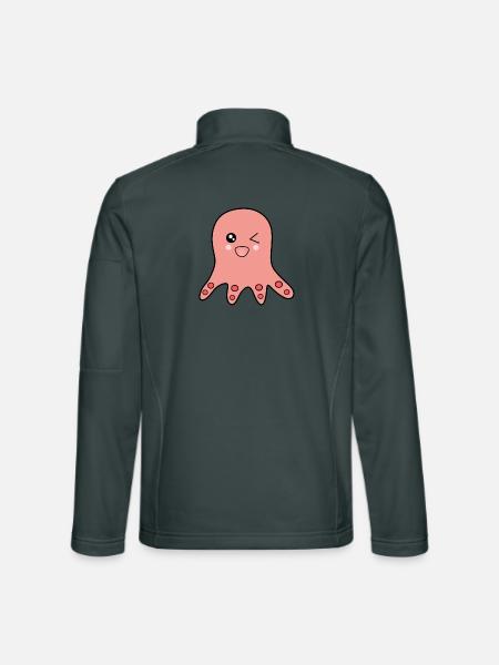 Oktopus Meerestiere - Unisex Softshelljacke - Dunkelgrau - Hinten