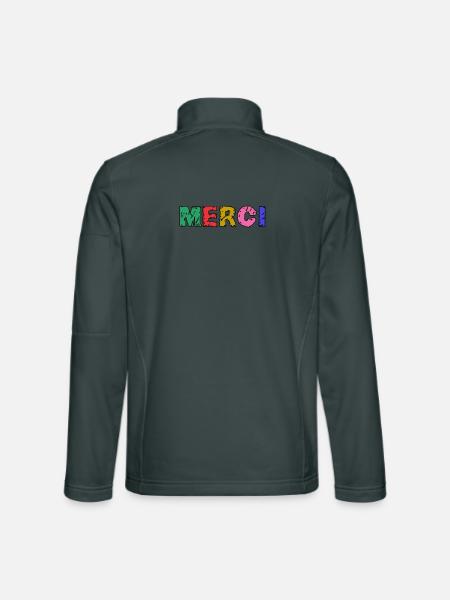 VIELEN DANK. GELIEBTE - Unisex Softshelljacke - Dunkelgrau - Hinten