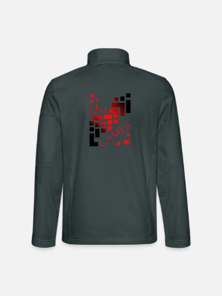 Gamer games - Unisex Softshelljacke - Dunkelgrau - Hinten