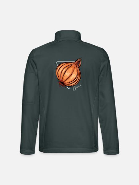 Trendy Onion Cool Gemüse Zwiebeln - Unisex Softshelljacke - Dunkelgrau - Hinten