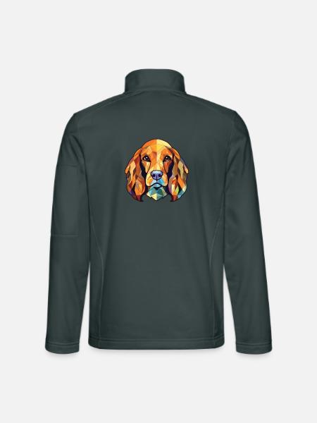 American Cocker Spaniel Hund Buntes Aquarell - Unisex Softshelljacke - Dunkelgrau