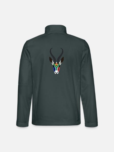 SPRINGBOK HEAD IN SOUTH AFRICAN COLOURS - Unisex Softshell Jacket - mouse grey