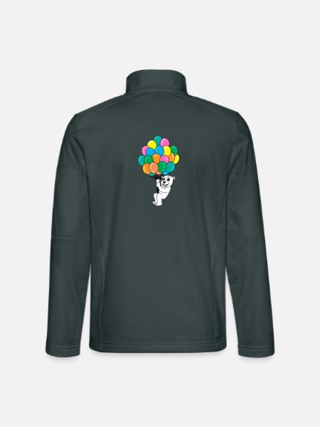 Polar bear balloon - Unisex Softshell Jacket - mouse grey