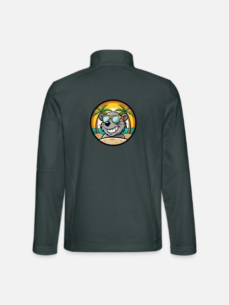 Ratte Lustige Cartoon Sommer Strand Sonnenbrille Aufkleber - Unisex Softshelljacke - Dunkelgrau - Hinten