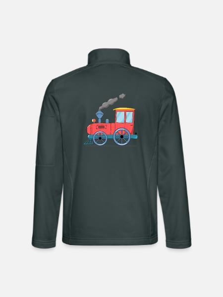 Children's train railway pink - Unisex Softshell Jacket - mouse grey