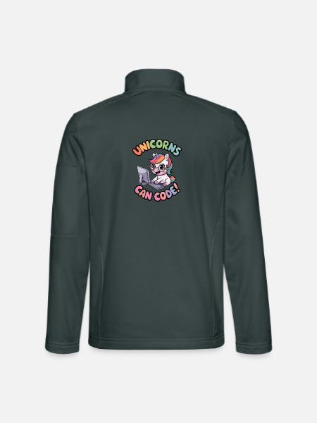 Einhörner können programmieren! - Unisex Softshelljacke - Dunkelgrau