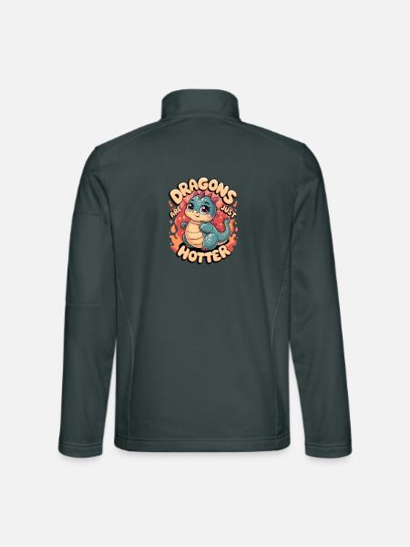 Drachen sind nur heißer - Unisex Softshelljacke - Dunkelgrau - Hinten