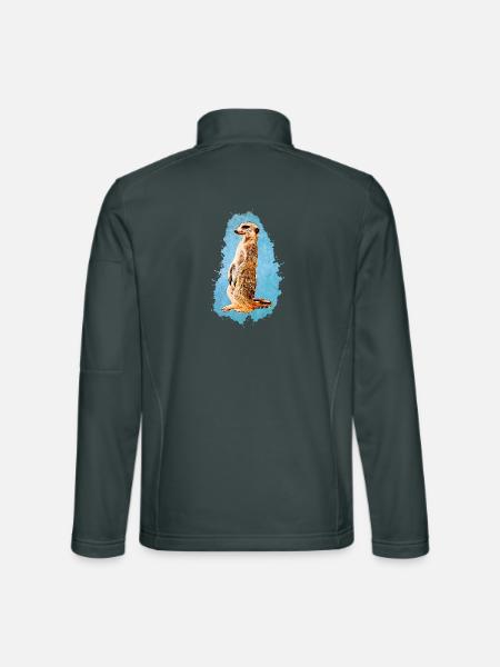 Erdmännchen - Blau - Unisex Softshelljacke - Dunkelgrau