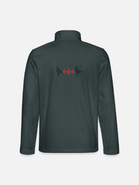 Podcast Herzschlag - Unisex Softshelljacke - Dunkelgrau - Hinten