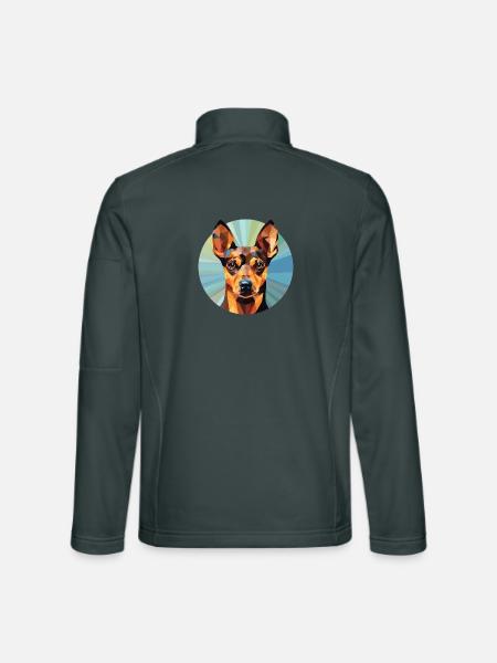 Deutsch Rauhaar Vorstehhund Rasse Aquarell - Unisex Softshelljacke - Dunkelgrau - Hinten