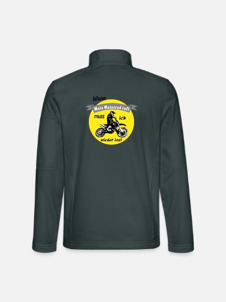 mein motorrad ruft - Unisex Softshelljacke - Dunkelgrau - Hinten