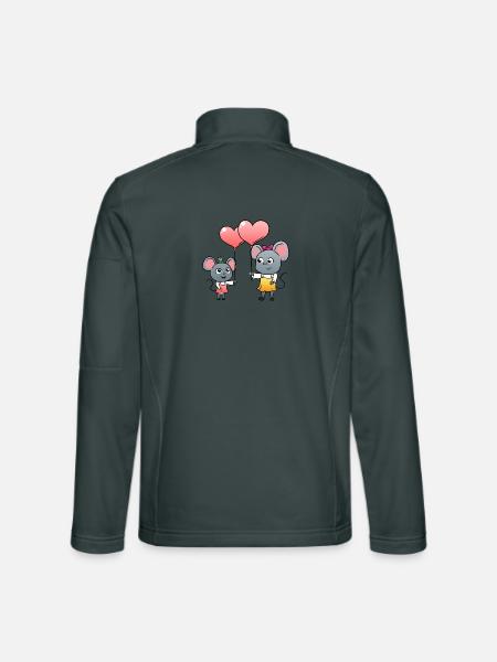 Mäuse - Unisex Softshelljacke - Dunkelgrau - Hinten