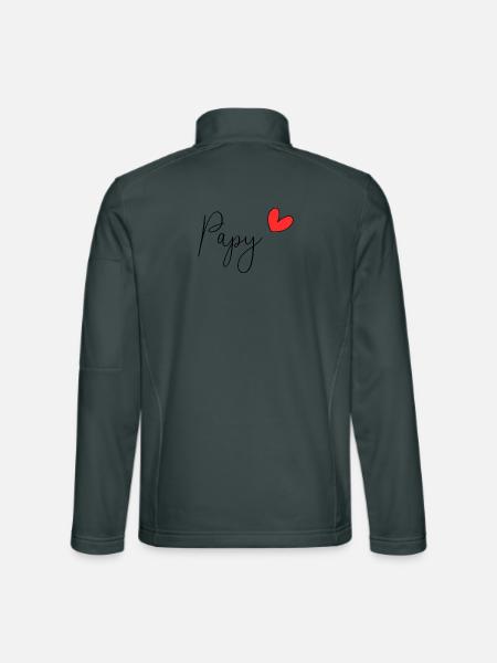 - PAPY. - DAD. VATERTAG. - Gute Nacht, Dad. - Unisex Softshelljacke - Dunkelgrau - Hinten