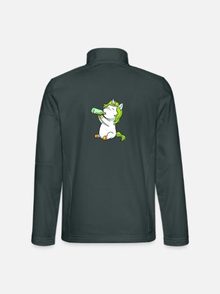 Einhorn Alkohol Alk - Unisex Softshelljacke - Dunkelgrau - Hinten