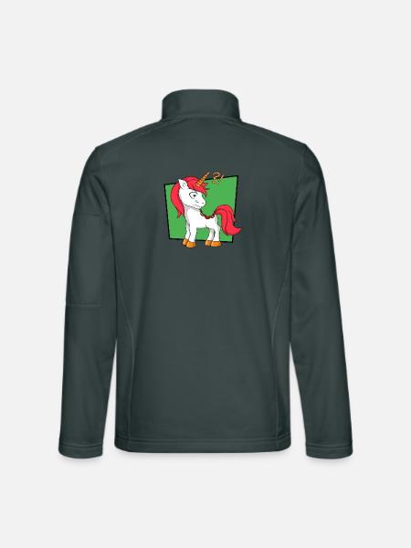 Einhorn - Unisex Softshelljacke - Dunkelgrau - Hinten