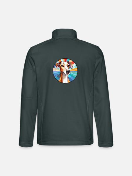 Whippet Hund Buntes Glas Bunte Karikatur Kawaii - Unisex Softshelljacke - Dunkelgrau