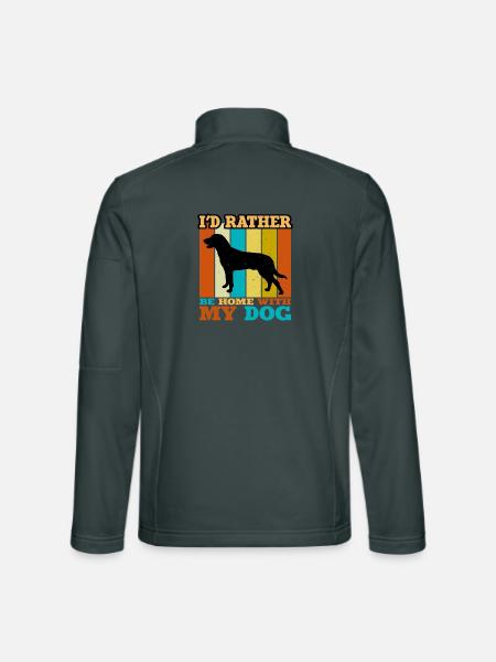 Estnischer Hund Hund Liebhaber Silhouette Vintage Sonnenuntergang - Unisex Softshelljacke - Dunkelgrau - Hinten