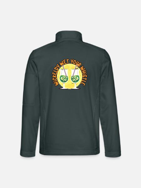 Verrucht nasse Pfeife Barkeeper Halloween - Unisex Softshelljacke - Dunkelgrau - Hinten