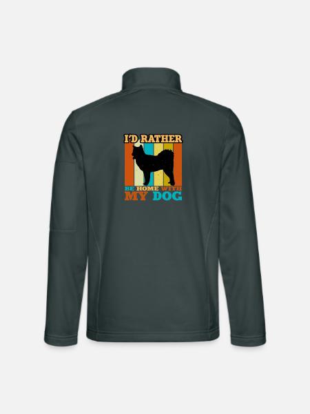 Kanadischer Eskimo Hund Liebe Silhouette Vintage Sonnenuntergang - Unisex Softshelljacke - Dunkelgrau - Hinten