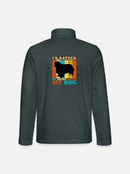 Klempner Spaniel Hund Liebe Silhouette Vintage Sonnenuntergang - Unisex Softshelljacke - Dunkelgrau - Hinten