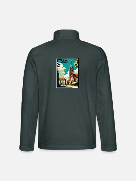 Braunschweig Deutschland Vintage Reiseposter Souvenir - Unisex Softshelljacke - Dunkelgrau