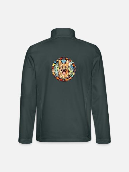 Karst Schäferhund Rasse Buntes Glas Bunt Wa - Unisex Softshelljacke - Dunkelgrau - Hinten