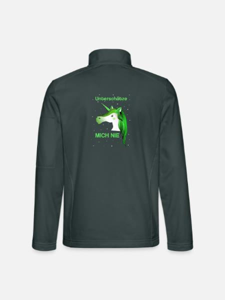 Einhorn grünes Einhorn - Unisex Softshelljacke - Dunkelgrau