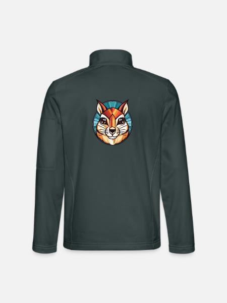 Streifenhörnchen Bunte Aquarell-Tierillustration - Unisex Softshelljacke - Dunkelgrau - Hinten