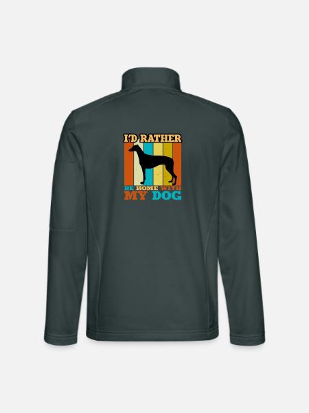 Grey Hound Hund Lover Silhouette Vintage Sunset - Unisex Softshelljacke - Dunkelgrau - Hinten