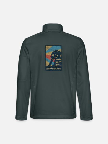 Anmutiges Seepferdchen Korallenriff - Unisex Softshelljacke - Dunkelgrau - Hinten