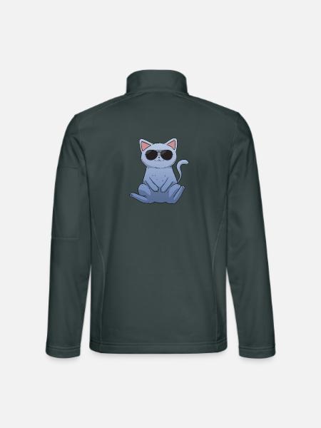 Cool Cat Sunglasses Katze Sonnenbrille - Unisex Softshelljacke - Dunkelgrau - Hinten