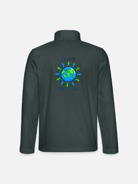 Fridays for future - Unisex Softshelljacke - Dunkelgrau - Hinten