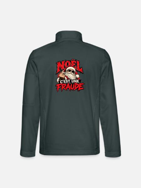 Rebellisches Weihnachten: Wütender Santa - Unisex Softshelljacke - Dunkelgrau - Hinten