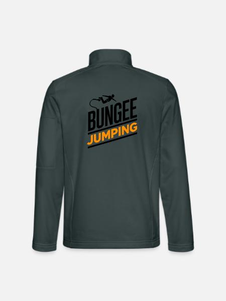  Bungee Jumper Geschenkidee, Bungy Jumps, Bungee - Unisex Softshelljacke - Dunkelgrau - Hinten