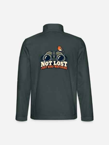 Nicht verlorene Vogelbeobachtung - Unisex Softshelljacke - Dunkelgrau - Hinten