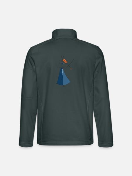 Geigenmusik - Unisex Softshelljacke - Dunkelgrau - Hinten