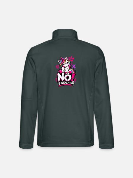 NO! Einhorn Graffiti Punk - Unisex Softshelljacke - Dunkelgrau - Hinten