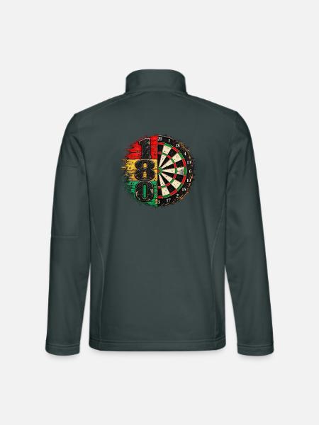 180 Dartboard Fusion - Unisex Softshelljacke - Dunkelgrau - Hinten