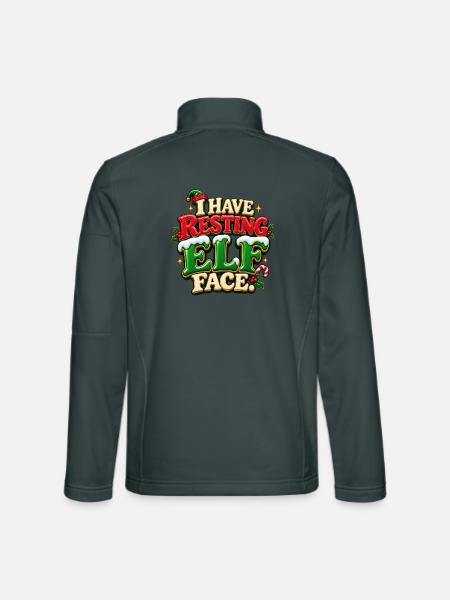 Ruhende Elfengesicht Weihnachtsgrafik - Unisex Softshelljacke - Dunkelgrau - Hinten