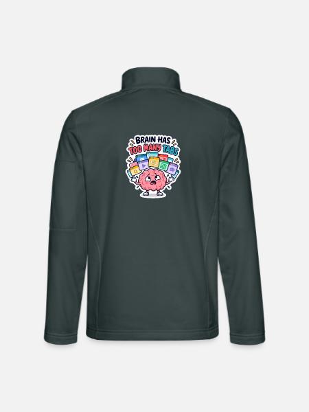 Gehirn mit zu vielen Tabs - Unisex Softshelljacke - Dunkelgrau - Hinten