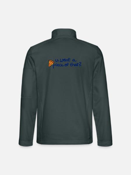Lustiges Pizza Design für Pizza Lover - Unisex Softshelljacke - Dunkelgrau - Hinten