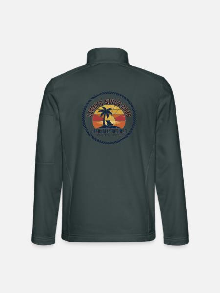 Legende seit 2026 – offiziell pensioniert - Unisex Softshelljacke - Dunkelgrau - Hinten