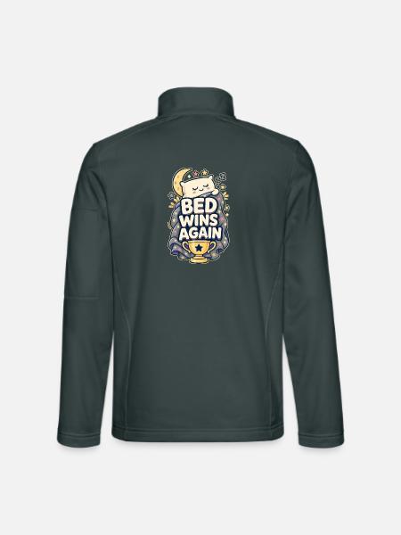 BED WINS AGAIN Nickerchen - Unisex Softshelljacke - Dunkelgrau - Hinten